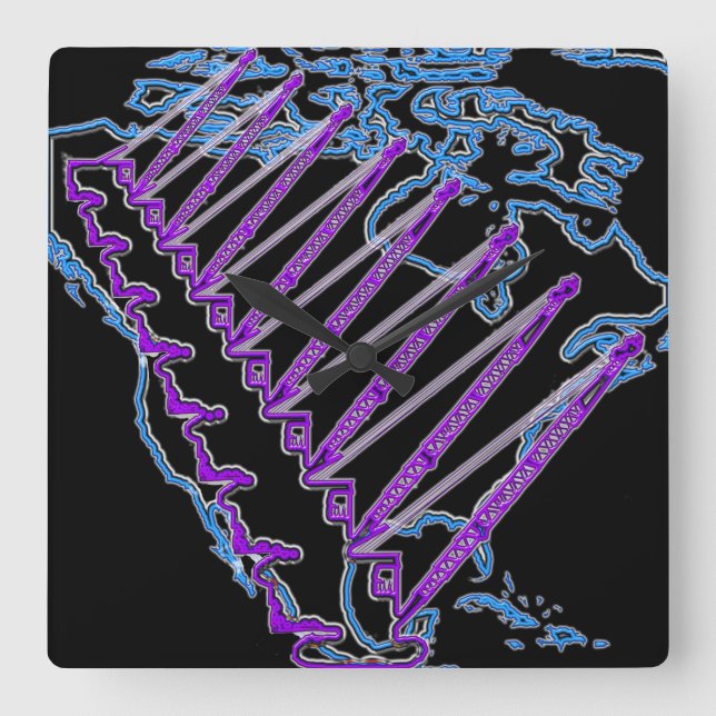 HORLOGE CARRÉE CRANE OPERATOR US MAP NEON LOOK CRAWLER CRANE (Recto)