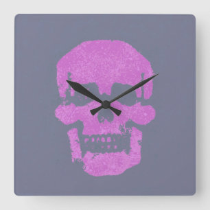 Horloge Carrée Crâne pourpre