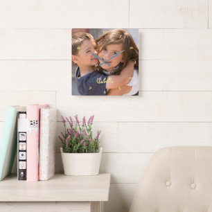 Horloge Carrée Create Custom Personalized Baby Kids Photo Nom