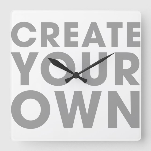 Horloge Carrée Create Your Own Clock (Recto)