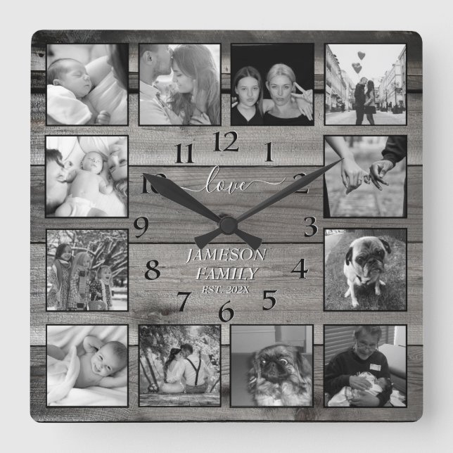 Horloge Carrée Create Your Own Family Keepsake Square Wall Clock (Recto)