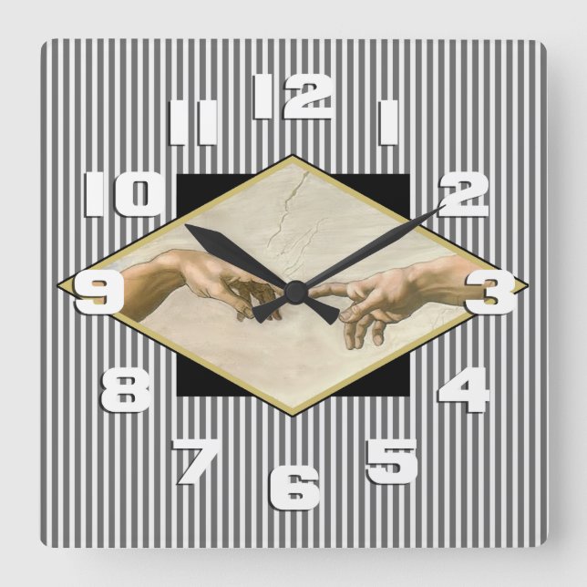 Horloge Carrée Création d'Adam Classic Art Stripes (Recto)