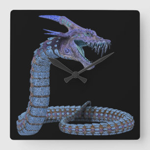 Horloge Carrée Creator Snake Blue