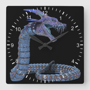 Horloge Carrée Creator Snake Blue