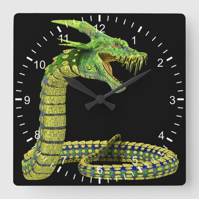 Horloge Carrée Creator Snake Green (Recto)