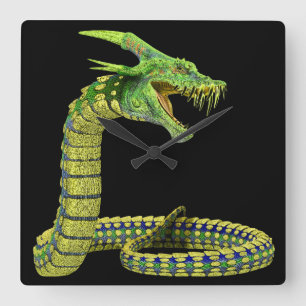 Horloge Carrée Creator Snake Green
