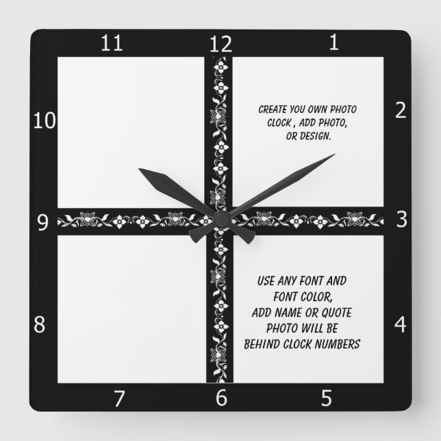 HORLOGE CARRÉE CRÉER VOTRE PROPRE  (Recto)