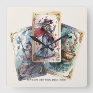 Horloge Carrée Créez Vos Trois Cartes De Tarot