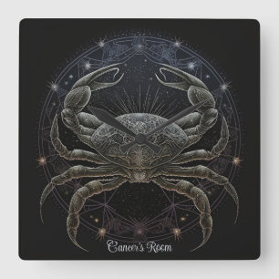 Horloge Carrée Créez votre propre astrologie mystique Cancer Zodi