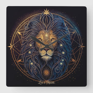 Horloge Carrée Créez votre propre Astrologie Mystique Leo Zodiac