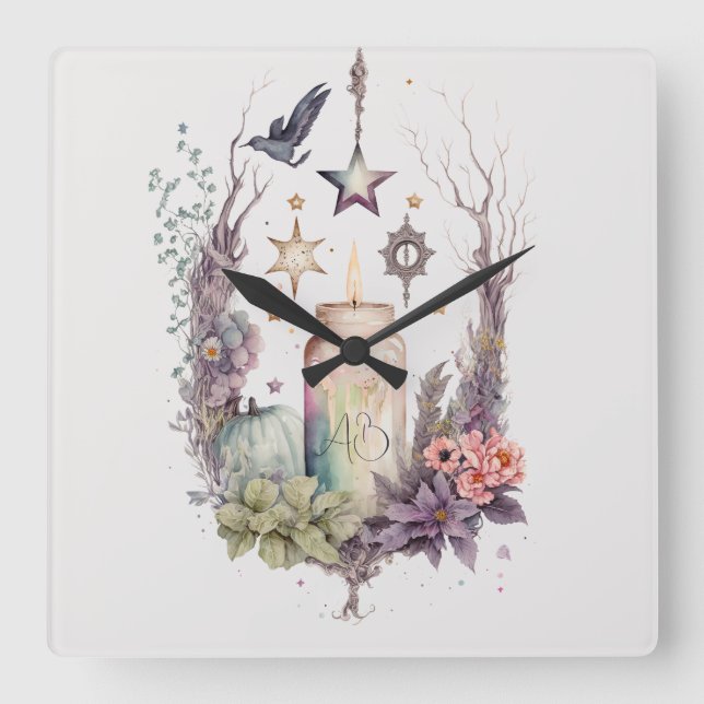 Horloge Carrée Créez votre propre automne céleste (Recto)