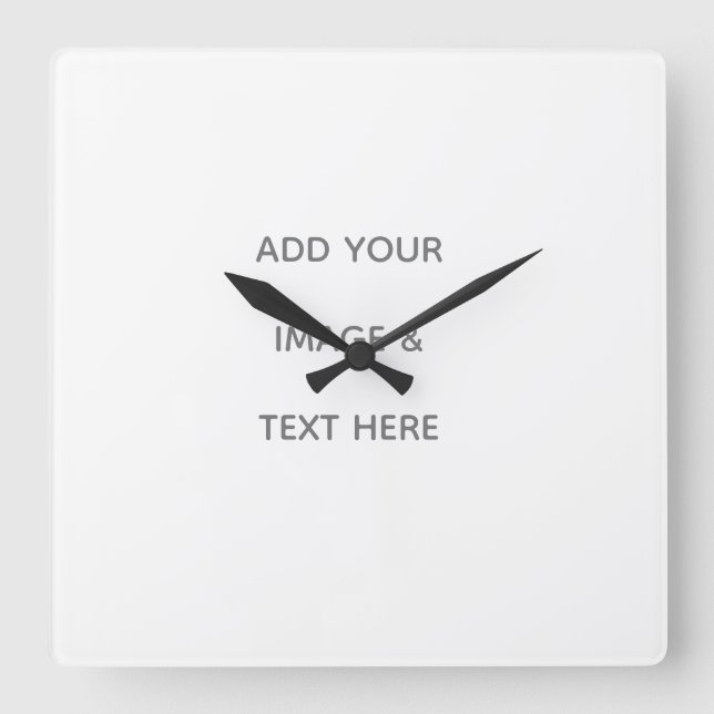 Horloge Carrée Créez votre propre blanc  (Recto)