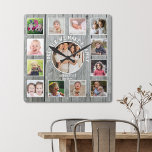 Horloge Carrée Créez votre propre collection de 13 photos Bois gr<br><div class="desc">Créez votre propre horloge murale de collage photo avec 13 de vos photos préférées. L'horloge à cadre photo vous aide à chérir vos moments spéciaux et fait aussi un cadeau réfléchi aux parents, grands-parents et amis. L'horloge familiale personnalisée en fait un cadeau idéal pour toutes les occasions. Personnalisez-vous avec le...</div>