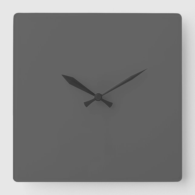 Horloge Carrée Créez votre propre design personnalisé gris foncé (Recto)