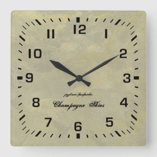 Horloge Carrée Créez votre propre plâtre métallisé argent et or