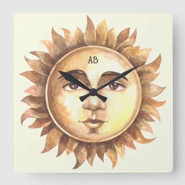 Horloge Carrée Créez votre propre Sun complet (Recto)