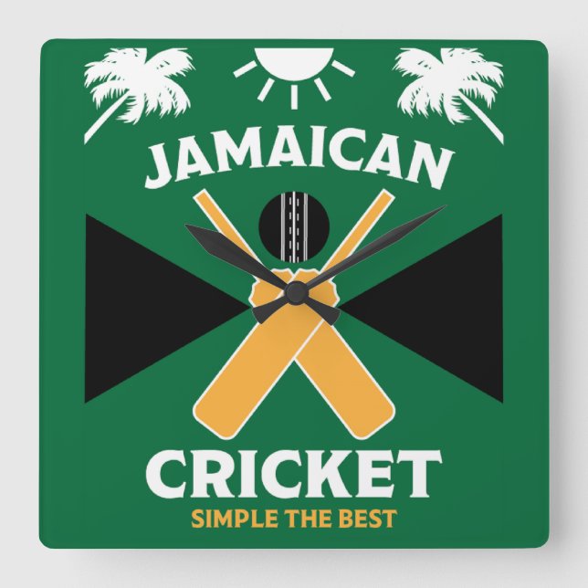 Horloge Carrée Cricket jamaïcain (Recto)