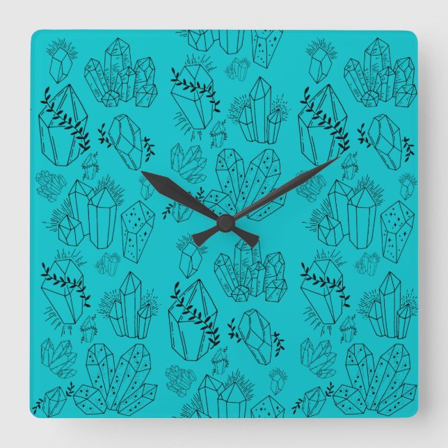 Horloge Carrée Cristaux (Recto)