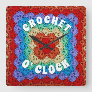 Horloge Carrée Crochet psychédélique