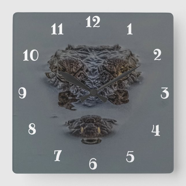 Horloge Carrée Crocodile (Recto)