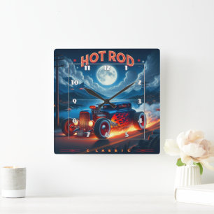 Horloge Carrée Croisière sous le clair de lune dans une canne cha