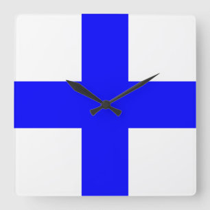 HORLOGE CARRÉE CROIX BLUE XRAY