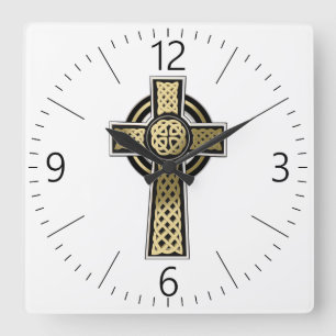 Horloge Carrée Croix celtique