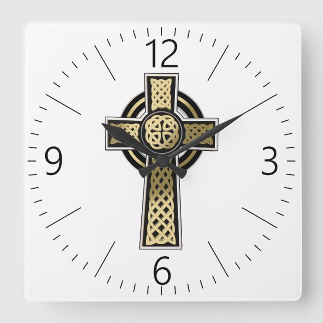 Horloge Carrée Croix celtique (Recto)