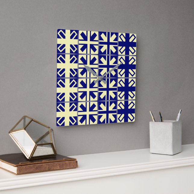 Horloge Carrée Croix chrétienne Motif 2 (Bureau)