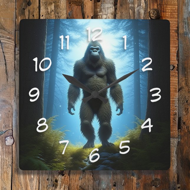 Horloge Carrée Croyants Sasquatch Bigfoot (Créateur téléchargé)