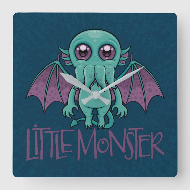 Horloge Carrée Cthulhu bébé mignon petit monstre (Recto)
