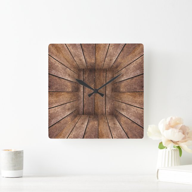 Horloge Carrée Cube en bois Abstrait (Maison)