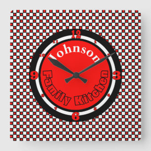 Horloge Carrée Cuisine familiale Couleur Choix Personnalisé