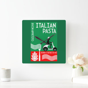 Horloge Carrée Cuisine italienne