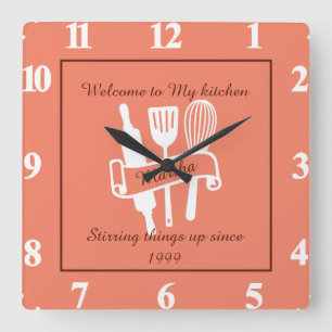 Horloge Carrée Cuisine personnalisée
