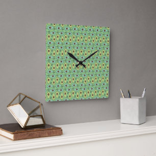 Horloge Carrée Cuisinier de fruits de légumes d'avocat de cuisine
