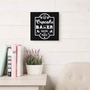 Horloge Carrée Cupcake Master Baker