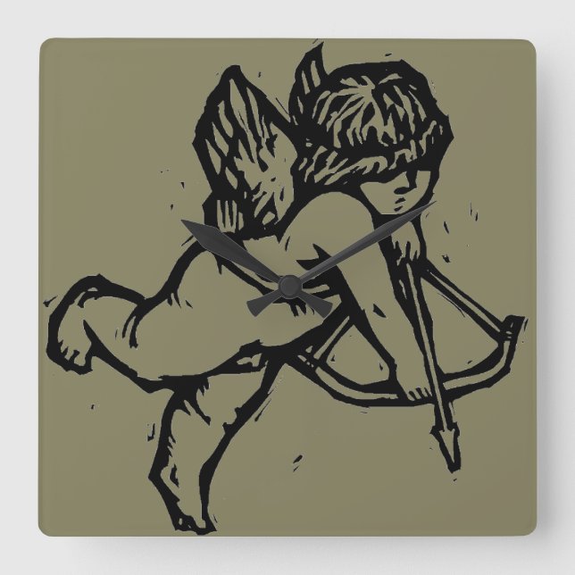 Horloge Carrée Cupid Angel Valentin Clock Clay Creek (Recto)