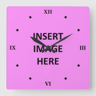 Horloge Carrée Custom Clock Matriplate Black Roman Numerals