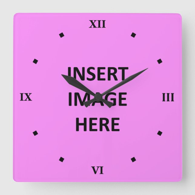 Horloge Carrée Custom Clock Matriplate Black Roman Numerals (Recto)