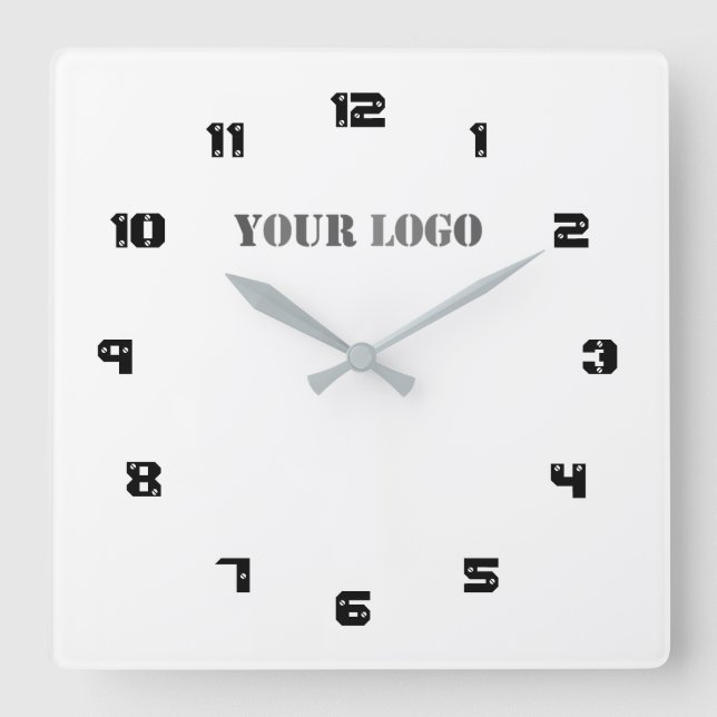 Horloge Carrée Custom Logo de commerce (Recto)
