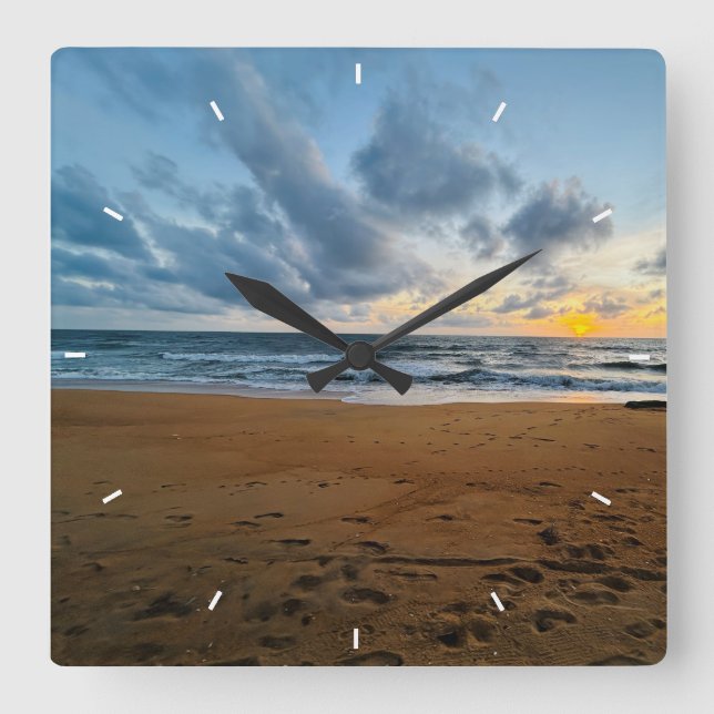 Horloge Carrée Custom Wall Clock Add Your Own Create Your Own (Recto)