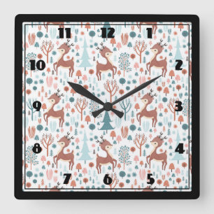 Horloge Carrée Cute Deer