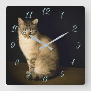 Horloge Carrée Cute kitty
