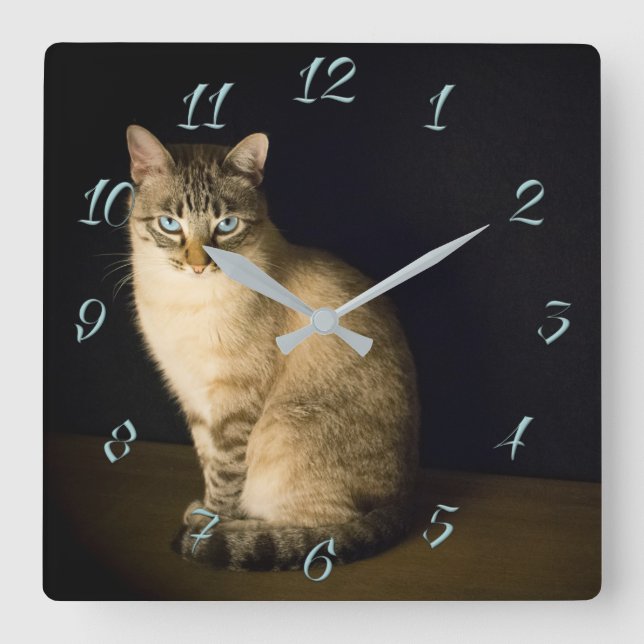 Horloge Carrée Cute kitty (Recto)