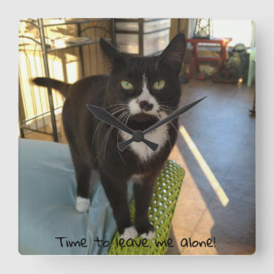 Horloge Carrée Cute Kitty Clock