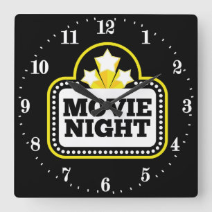 Horloge Carrée Cute movie home theater room decor clock