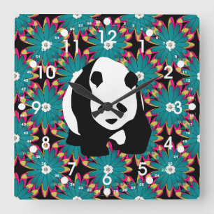 Horloge Carrée Cute Panda Bear