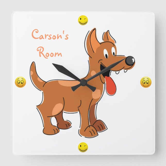 Horloge Carrée Cute puppy dog (Recto)