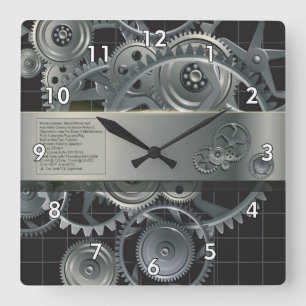 Horloge Carrée Cute Simulé tous les engrenages et le matériel mét